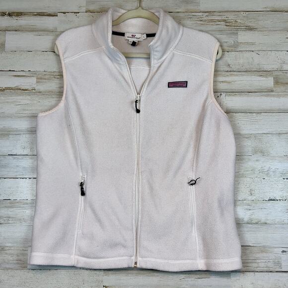 Vineyard Vines Womens Fleece Vest Large Marthas Vineyard EUC - Picture 1 of 8